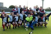 19 March 2006; The Cork Harlequins team celebrate with the cup after the game. Irish Men's Senior Cup Final, Cork Harlequins v Lisnagarvey, Belfield, UCD, Dublin. Picture credit: Brendan Moran / SPORTSFILE