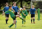 13 May 2014; Action from the St Joseph's NS, Carrickmacross, Co. Monaghan v Woodland NS, Letterkenny, Co. Donegal. game in the boys section. Aviva Health FAI Primary School 5’s Ulster Finals, Ballyare, Donegal League HQ, Letterkenny, Co. Donegal. Picture credit: Oliver McVeigh / SPORTSFILE