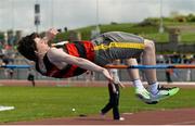 15 May 2014; Dale Creavan, St. Mary's College, Galway, competes in the Senior Boys High Jump at the Aviva Connacht Schools Track and Field Championships. Athlone Institute of Technology International Arena, Athlone, Co. Westmeath. Picture credit: Diarmuid Greene / SPORTSFILE