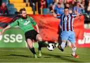 18 May 2014; Eric Foley, Drogheda United, in action against Ryan McEvoy, Bohemians. Airtricity League Premier Division, Drogheda United v Bohemians, United Park, Drogheda, Co. Louth. Photo by Sportsfile