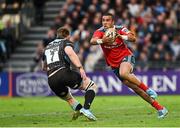 16 May 2014; Simon Zebo, Munster, in action against Chris Fusaro, Glasgow Warriors. Celtic League 2013/14 Play-off, Glasgow Warriors v Munster, Scotstoun Stadium, Glasgow, Scotland. Picture credit: Diarmuid Greene / SPORTSFILE