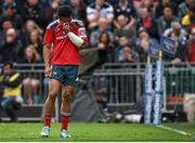 16 May 2014; Casey Laulala, Munster, reacts after picking up a first half injury. Celtic League 2013/14 Play-off, Glasgow Warriors v Munster, Scotstoun Stadium, Glasgow, Scotland. Picture credit: Diarmuid Greene / SPORTSFILE