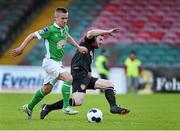 16 May 2014; Liam Kearney, Cork City, in action against Ryan McBride, Derry City. Airtricity League Premier Division, Cork City v Derry City, Turners Cross, Cork. Picture credit: Matt Browne / SPORTSFILE