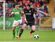 16 May 2014; Shane McEleney, Derry City, in action against Billy Dennehy, Cork City. Airtricity League Premier Division, Cork City v Derry City, Turners Cross, Cork. Picture credit: Matt Browne / SPORTSFILE