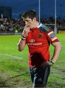 16 May 2014; James Downey, Munster, after defeat to Glasgow Warriors. Celtic League 2013/14 Play-off, Glasgow Warriors v Munster, Scotstoun Stadium, Glasgow, Scotland. Picture credit: Diarmuid Greene / SPORTSFILE