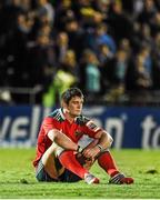16 May 2014; Munster's James Downey reacts after defeat to Glasgow Warriors. Celtic League 2013/14 Play-off, Glasgow Warriors v Munster, Scotstoun Stadium, Glasgow, Scotland. Picture credit: Diarmuid Greene / SPORTSFILE