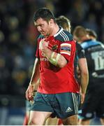 16 May 2014; Munster captain Damien Varley after defeat to Glasgow Warriors. Celtic League 2013/14 Play-off, Glasgow Warriors v Munster, Scotstoun Stadium, Glasgow, Scotland. Picture credit: Diarmuid Greene / SPORTSFILE