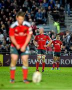 16 May 2014; Paul O'Connell, Munster, looks on as Ian Keatley prepares to kick a penalty. Celtic League 2013/14 Play-off, Glasgow Warriors v Munster, Scotstoun Stadium, Glasgow, Scotland. Picture credit: Diarmuid Greene / SPORTSFILE