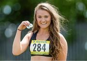 17 May 2014; Phoebe Murphy from Loreto Clonmel, Co. Tipperary who won Gold in the Intermediate 100 and 200m at the Aviva Munster Schools Track and Field Championships. Cork IT, Bishopstown, Cork. Picture credit: Matt Browne / SPORTSFILE