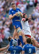 17 May 2014; Devin Toner, Leinster, wins possession for his side in a lineout ahead of Johann Muller, Ulster. Celtic League 2013/14 Play-off, Leinster v Ulster, RDS, Ballsbridge, Dublin. Picture credit: Brendan Moran / SPORTSFILE