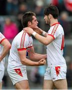 17 May 2014; Declan Byrne, left, Louth, celebrates with team-mate Patrick Reilly after the game. Leinster GAA Football Senior Championship, Round 1, Westmeath v Louth, Cusack Park, Mullingar, Co. Westmeath.. Photo by Sportsfile