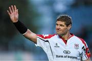 17 May 2014; Ulster captain Johann Muller acknowledges the crowd following his side's defeat. Celtic League 2013/14 Play-off, Leinster v Ulster, RDS, Ballsbridge, Dublin. Picture credit: Stephen McCarthy / SPORTSFILE