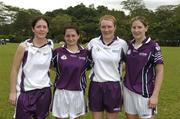 18 March 2006; Ulster players who took part in the O'Neills / TG4 Ladies GAA All-Stars exibition game, l to r, Nadine Doherty, Donegal, Christina Reilly, Monaghan, Michaela Downey, Down, and  Bronagh O'Donnell. Singapore Polo Club, Singapore. Picture credit: Ray McManus / SPORTSFILE