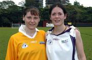 18 March 2006; Katrina Connolly, Sligo, and Nadine Doherty, Donegal, who took part in the O'Neills / TG4 Ladies GAA All-Stars exibition game, Singapore Polo Club, Singapore. Picture credit: Ray McManus / SPORTSFILE