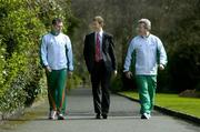 22 March 2006; Athletics Ireland has announced the appointment of Stephen Maguire as Director of Coaching and Gary Ryan as Director of Development, which are two crucial positions in the promotion of athletics in Ireland. Pictured at the announcement are, from left, Gary Ryan, Brendan Hackett, Chief Executive, Athletics Ireland, and Stephen Maguire. Merrion Sq, Dublin. Picture credit: Brendan Moran / SPORTSFILE