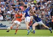 29 May 2016; Ciaran McKeever of Armagh in action against Dara McVetty and Tomas Corr of Cavan during the Ulster GAA Football Senior Championship quarter-final between Cavan and Armagh at Kingspan Breffni Park, Cavan. Photo by Oliver McVeigh/Sportsfile