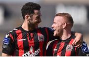 29 May 2016; Roberto Lopes, left and Lorcan Fitzgerald of Bohemians celebrate at the end of the SSE Airtricity League Premier Division match between Bohemians and St Patrick's Athletic at Dalymount Park, Dublin. Photo by David Maher/Sportsfile