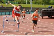 29 May 2016; Thomas Mullen of Lifford Strabane AC, left, during the Men's 400m Hurdles during the GloHealth National Championships AAI Games and Combined Events in Morton Stadium, Santry, Co. Dublin.  Photo by Piaras Ó Mídheach/Sportsfile