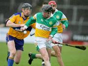 26 March 2006; Niall Gilligan, Clare, in action against Brendan O'Meara, Offaly. Allianz National Hurling League, Division 1A, Round 4, Clare v Offaly, Cusack Park, Ennis, Co. Clare. Picture credit: Kieran Clancy / SPORTSFILE