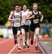 17 May 2014; Conor Walter, 394, from Rochestown College, Cork, on his way to winning the Senior Boy's 800m at the Aviva Munster Schools Track and Field Championships. Cork IT, Bishopstown, Cork. Picture credit: Matt Browne / SPORTSFILE