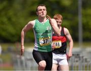 17 May 2014; Joey Henchy, from Bandon Grammer School, Co. Cork, on his way to winning the Boy's Intermediate 200m at the Aviva Munster Schools Track and Field Championships. Cork IT, Bishopstown, Cork. Picture credit: Matt Browne / SPORTSFILE