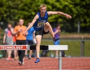 17 May 2014; Sean Collins, from St. Flannan's, Ennis, Co. Clare, on his way to winning the Intermediate Boy's 1500m Steeplechase at the Aviva Munster Schools Track and Field Championships. Cork IT, Bishopstown, Cork. Picture credit: Matt Browne / SPORTSFILE