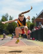 17 May 2014; Rachel Bowler, from Mercy Mounthawk Secondary School, Tralee, Co. Kerry, in action during the Junior Girl's Long Jump at the Aviva Munster Schools Track and Field Championships. Cork IT, Bishopstown, Cork. Picture credit: Matt Browne / SPORTSFILE