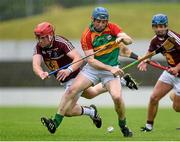 18 May 2014; Paudie Kehoe, Carlow, in action against Philip Gilsenan, Westmeath. GAA All-Ireland Senior Hurling Championship Qualifier Group - Round 4, Carlow v Westmeath. Dr. Cullen Park, Carlow. Picture credit: Pat Murphy / SPORTSFILE