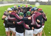 18 May 2014; Westmeath manager Brian Hanley speaks to his players before the game. GAA All-Ireland Senior Hurling Championship Qualifier Group - Round 4, Carlow v Westmeath. Dr. Cullen Park, Carlow. Picture credit: Pat Murphy / SPORTSFILE