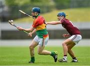 18 May 2014; Paudie Kehoe, Carlow, in action against Robbie Greville, Westmeath. GAA All-Ireland Senior Hurling Championship Qualifier Group - Round 4, Carlow v Westmeath. Dr. Cullen Park, Carlow. Picture credit: Pat Murphy / SPORTSFILE