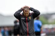 18 May 2014; Down manager James McCartan reacts late in the game. Ulster GAA Football Senior Championship Preliminary Round, Tyrone v Down, Healy Park, Omagh, Co. Tyrone. Picture credit: Stephen McCarthy / SPORTSFILE