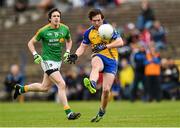 18 May 2014; David Keenan, Roscommon, in action against Gerry Hickey, Leitrim. Connacht GAA Football Senior Championship Quarter-Final, Roscommon v Leitrim, Dr. Hyde Park, Roscommon. Picture credit: Barry Cregg / SPORTSFILE