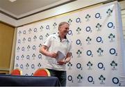 19 May 2014; Ireland head coach Joe Schmidt following his Ireland rugby squad announcement for his side's two-test summer tour of Argentina in June. Clyde Court Hotel, Ballsbridge, Dublin. Picture credit: Stephen McCarthy / SPORTSFILE