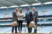 19 May 2014; In attendance at the announcement of SKY SPORTS on-screen line-up for its GAA coverage are Presenters Rachel Wyse and Brian Carney, with Hurling analyst Jamesie O’Connor and Football analyst Peter Canavan. Along with commentator Dave McIntyre, hurling analyst Nicky English and football analyst Paul Earley, they collectively boast over four decades of television experience. Sky Sports coverage will include 20 games each season beginning with Kilkenny v Offaly in the All Ireland Leinster Hurling Championship on 7th June. For the first time, GAA will be available across all Sky Sports platforms including TV, online and mobile with Sky Go, Sky Sports News and skysports.com. Croke Park, Dublin. Picture credit: Brendan Moran / SPORTSFILE