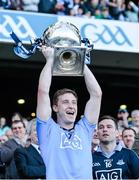 27 April 2014; Kevin Nolan, Dublin, lifts the cup at the end of the game. Allianz Football League Division 1 Final, Dublin v Derry, Croke Park, Dublin.  Picture credit: Ray McManus / SPORTSFILE