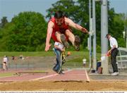 29 May 2016; Conall Mahon of Tír Chonaill AC during the Men's Triple Jump during the GloHealth National Championships AAI Games and Combined Events in Morton Stadium, Santry, Co. Dublin.  Photo by Piaras Ó Mídheach/Sportsfile