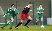 28 March 2006; Graham McEnroe, St. Mary's College, Galway, in action against David O'Connell, Firhouse Community College, Dublin. Irish Schools Senior Cup Final, Firhouse Community College, Dublin v St. Mary's College, Galway, Home Farm FC, Whitehall, Dublin. Picture credit: Brian Lawless / SPORTSFILE