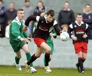 28 March 2006; Conor Healy, St. Mary's College, Galway, in action against Alan Farrington, Firhouse Community College, Dublin. Irish Schools Senior Cup Final, Firhouse Community College, Dublin v St. Mary's College, Galway, Home Farm FC, Whitehall, Dublin. Picture credit: Brian Lawless / SPORTSFILE