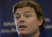 29 March 2006; Brian O'Driscoll speaking at a Leinster Rugby Press Conference. RDS, Ballsbridge, Dublin. Picture credit: Pat Murphy / SPORTSFILE