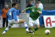 29 March 2006; Christy Fagan, Republic of Ireland, is tackled by Dor Malul, Israel. UEFA U17 Championship Qualifier, Republic of Ireland v Israel, Richmond Park, Dublin. Picture credit: Matt Browne / SPORTSFILE