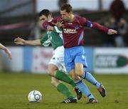 31 March 2006; Declan O'Brien, Drogheda United, in action against Stephen Fox, Bray Wanderers. eircom League, Premier Division, Drogheda United v Bray Wanderers, United Park, Drogheda, Co. Louth. Picture credit: Brian Lawless / SPORTSFILE