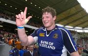 1 April 2006; Malcolm O'Kelly, Leinster, celebrates after the game. Heineken Cup 2005-2006, Quarter-Final, Toulouse v Leinster, Le Stadium, Toulouse, France. Picture credit: Matt Browne / SPORTSFILE