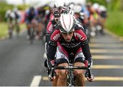 18 May 2014; Markus Elbegger, Austria, leads the peloton on the approach to Roscommon during Stage 1 of the 2014 An Post Rás. Dunboyne - Roscommon. Picture credit: Ramsey Cardy / SPORTSFILE