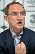 20 May 2014; Republic of Ireland manager Martin O'Neill during a final summer squad announcement. Waterford Medieval Museum, Waterford. Picture credit: Barry Cregg / SPORTSFILE