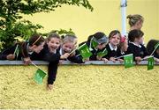 20 May 2014; Pupils from Newport Convent Primary School, Co. Tipperary, await the arrival of the peloton during Stage 3 of the 2014 An Post Rás. Lisdoonvarna - Charleville. Picture credit: Ramsey Cardy / SPORTSFILE
