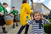 20 May 2014; Ballynanty Rovers AFC supporter Ellie Dunphy, aged 3, blocks her ears from the noise of drums during the FAI Junior Cup Aviva Communities Day ahead of Sunday's Final at the Aviva Stadium. Ballynanty Community Centre, Limerick. Picture credit: Diarmuid Greene / SPORTSFILE