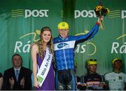 20 May 2014; Damien Shaw, Cork City Aquablue, and Miss An Post Rás Charleville, Laura Dundon, after Stage 3 of the 2014 An Post Rás. Lisdoonvarna - Charleville. Picture credit: Ramsey Cardy / SPORTSFILE