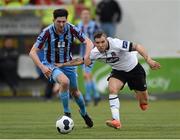20 May 2014; Darren Meenan, Dundalk, in action against Ciaran McGuigan, Drogheda United. SSE Airtricity League Premier Division, Dundalk v Drogheda United, Oriel Park, Dundalk, Co. Louth. Photo by Sportsfile