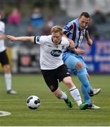 20 May 2014; Daryl Horgan, Dundalk, in action against Gary O'Neill, Drogheda United. SSE Airtricity League Premier Division, Dundalk v Drogheda United, Oriel Park, Dundalk, Co. Louth. Photo by Sportsfile