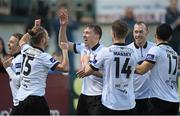 20 May 2014; David McMillan, Dundalk, celebrates with team-mates after scoring his side's seventh goal. SSE Airtricity League Premier Division, Dundalk v Drogheda United, Oriel Park, Dundalk, Co. Louth. Photo by Sportsfile